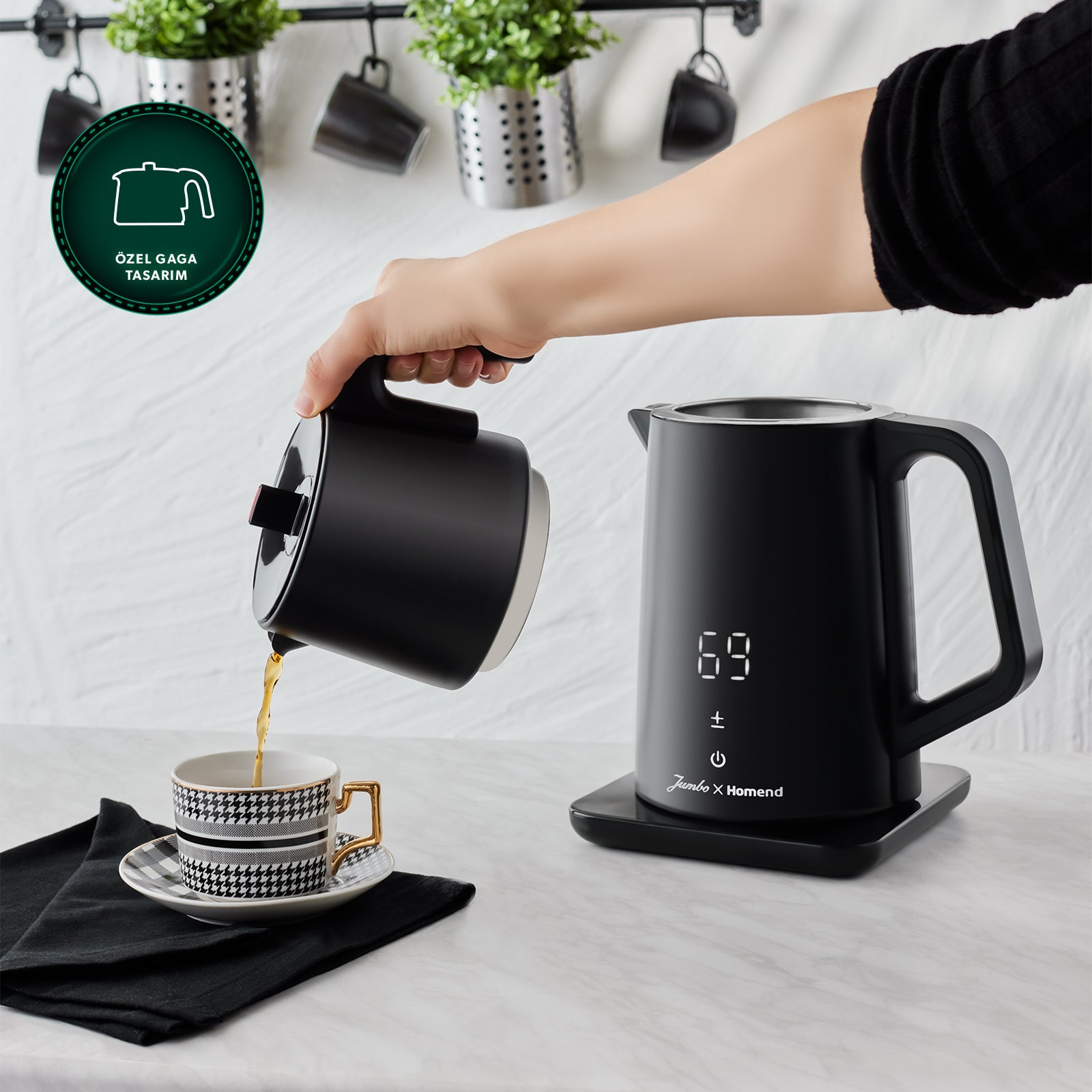 Jumbo x Homend Royaltea Cooltouch 1792H Dokunmatik Çift Duvarlı Paslanmaz Çelik Konuşan Çay Makinesi Wifi ile Kontrol
