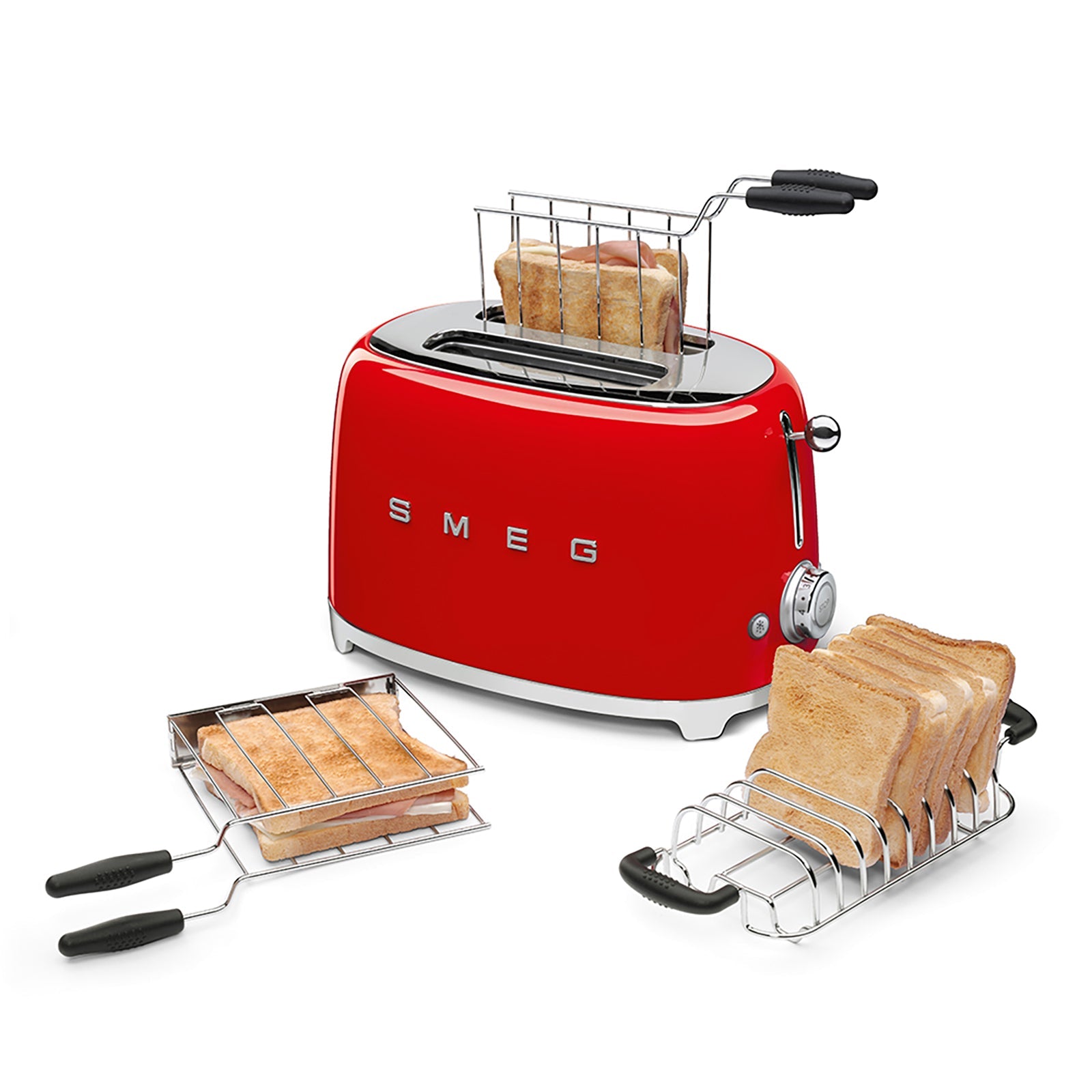 Smeg 2x2 Ekmek Kızartma Makinesi Kırmızı TSF01RDEU